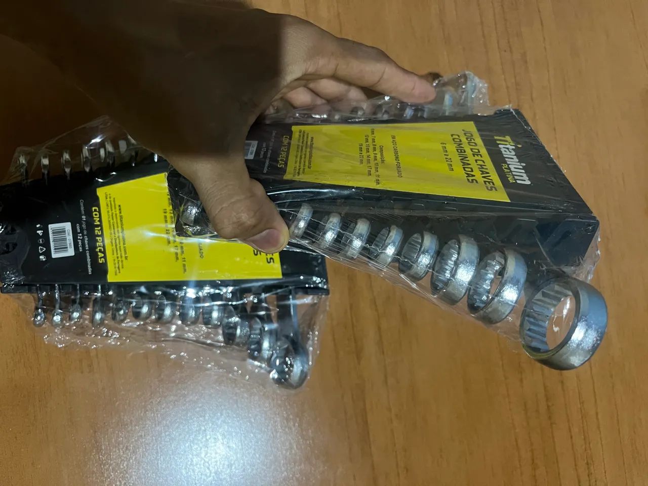 Jogo de chave de boca em aço com 12 peças e suporte . - Foto 2