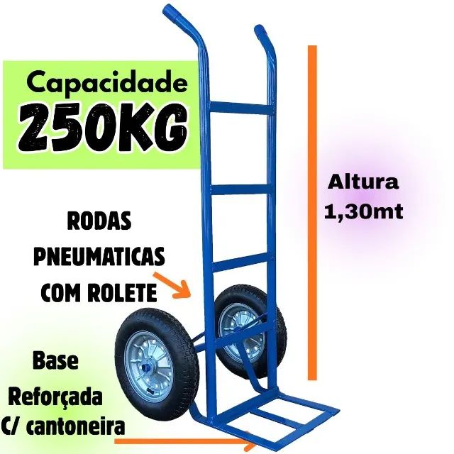 Carro Carrinho de Carga para 250kg Reforçado