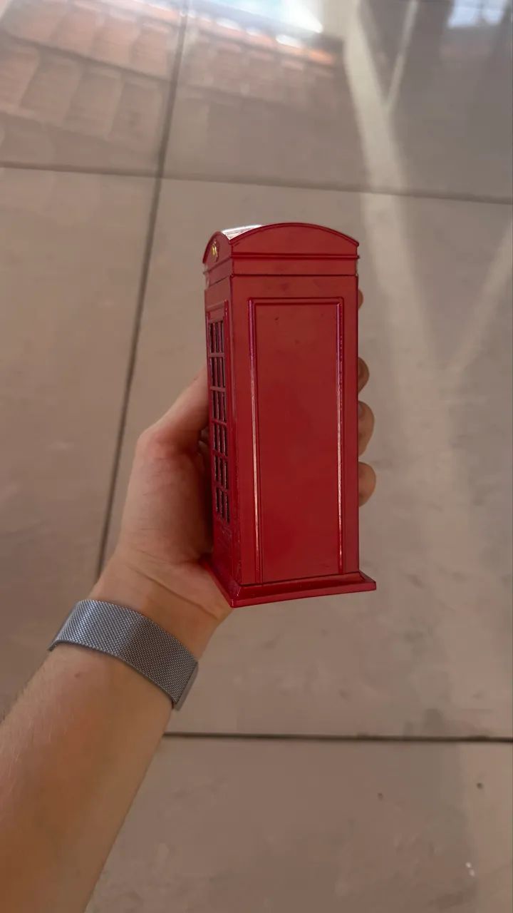 Miniatura Cabine Telefônica Londres Cofre de Metal e Decoração - Foto 4