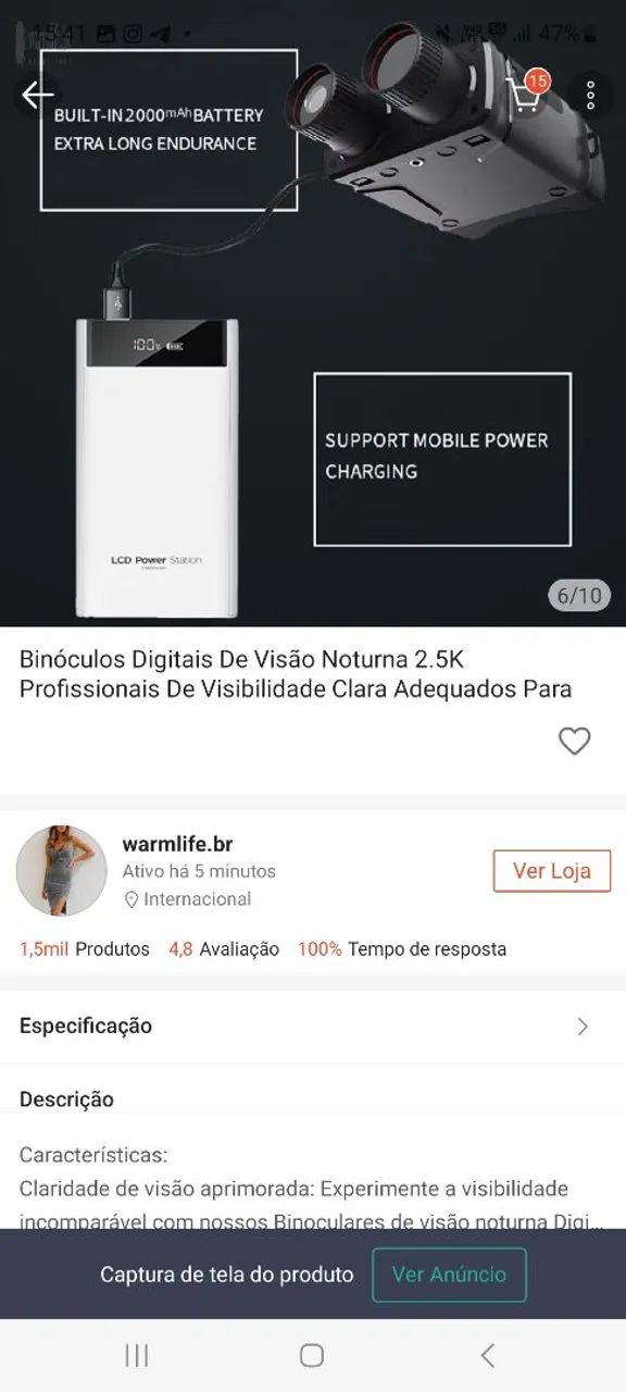 Binóculo de visão noturna  - Foto 5
