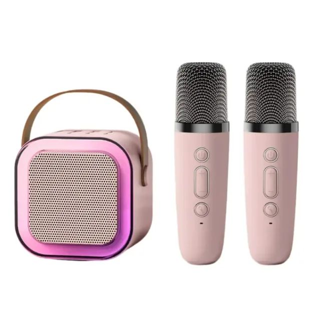 Caixa De Som K12 Bluetooth Com 2 Microfones E Luzes Led - Foto 3