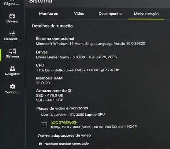 Notebook gamer Acre nitro 5 vídeo 3050ti 36ram - Foto 3