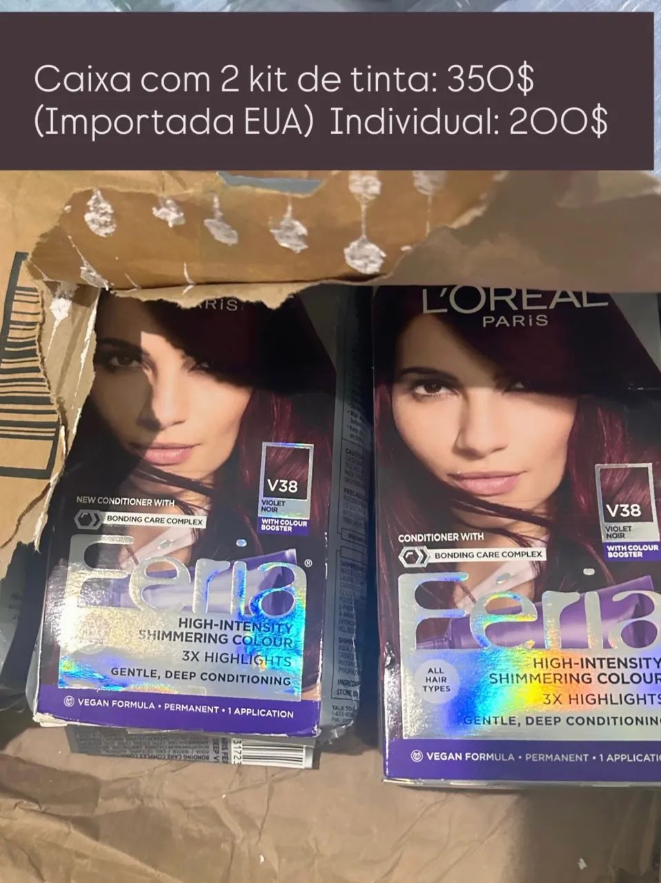 Kit tinta cabelo / L'Oréal Paris Feria V38 (importada EUA) - Foto 2