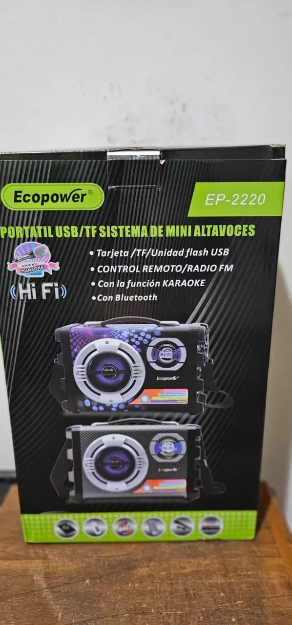 Caixa De Som Ecopower Karaokê C Microfone E Bluetooth Ep2220 127/220v - Foto 4