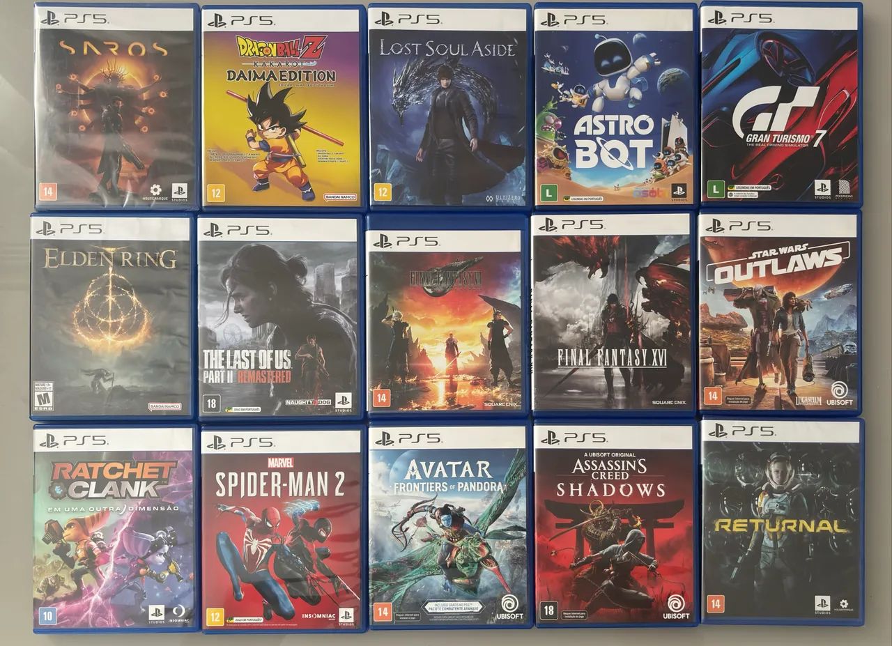 Jogos PS5, PS4, Nintendo Switch 1 e 2