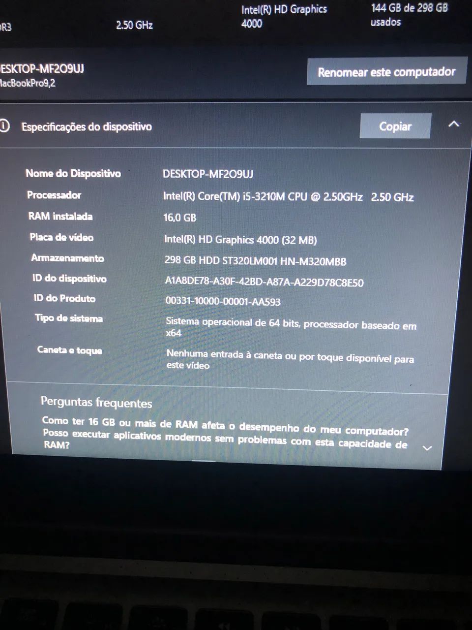 notebook intel core i5 16gb ram 298gb hdd - Foto 3