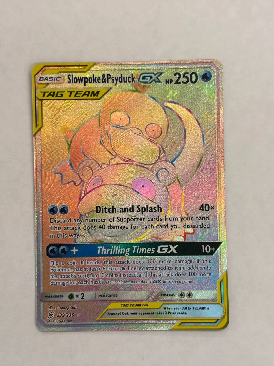 Slowpoke & Psyduck GX - 239/236 - Cosmic Eclipse - Secret Rare