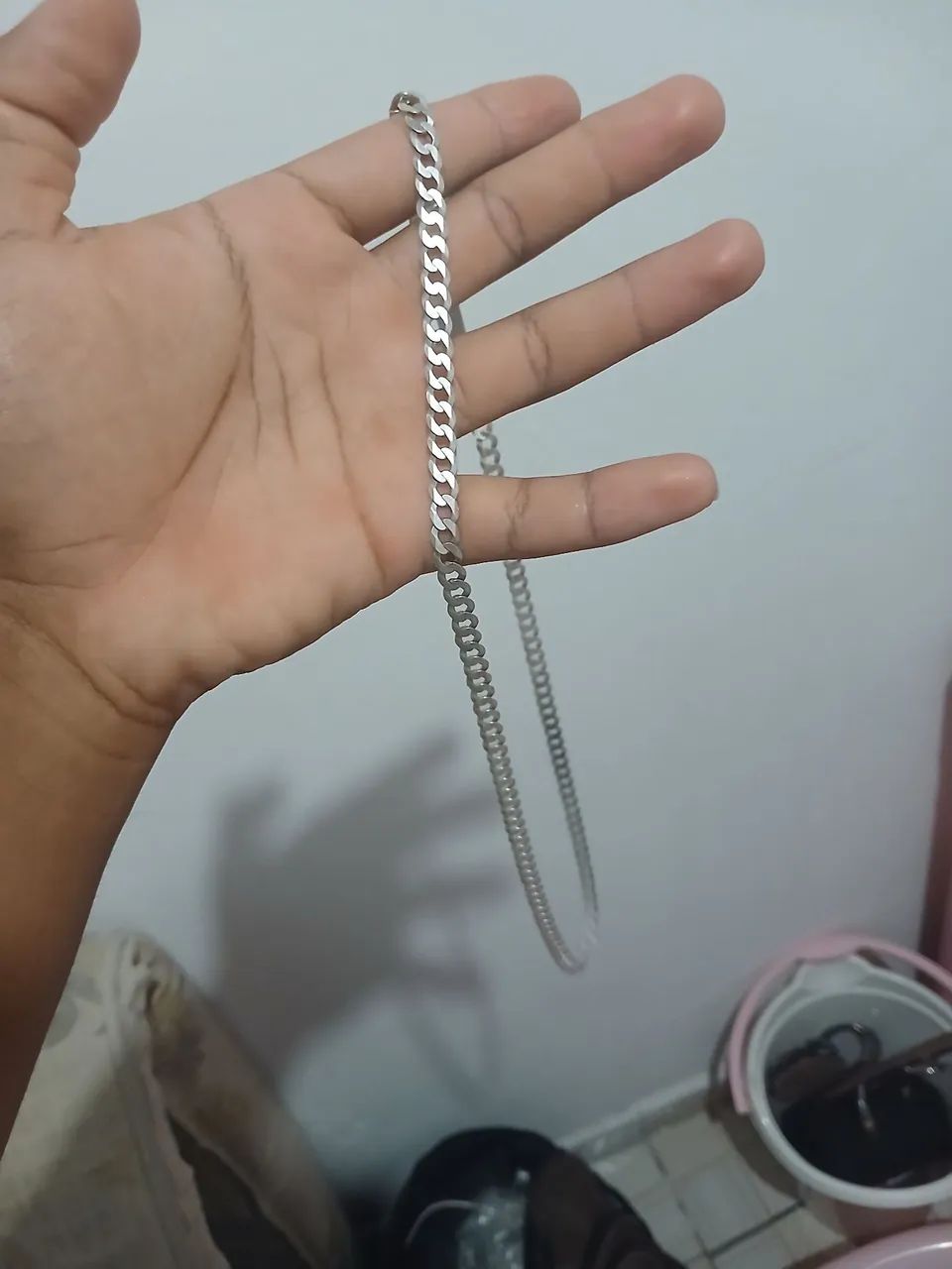 Corrente de prata, 7 milímetro, 70cm