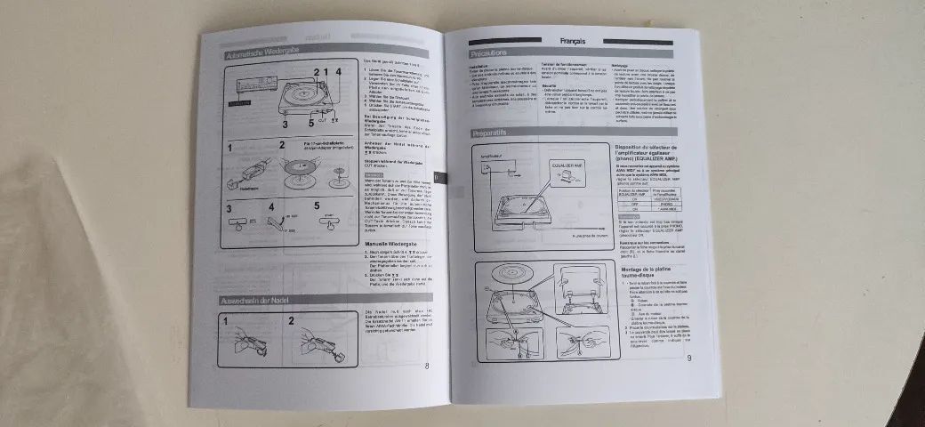 Manual De Instruções Toca Disco Aiwa Px-e850 9 Idiomas - Foto 5