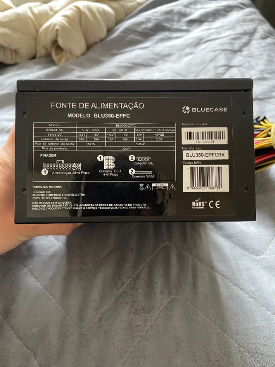 Fonte 350W Com PFC Ativo Bluecase