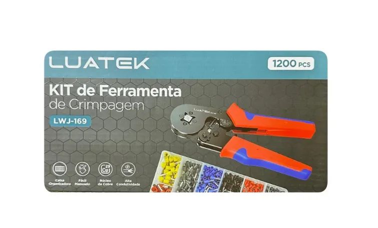 Kit Alicate Crimpar Prensa E Terminais Ilhós 1200 Unidades - Foto 2