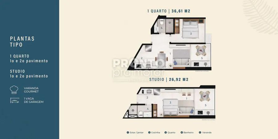 Flat com 1 quarto em Carneiros