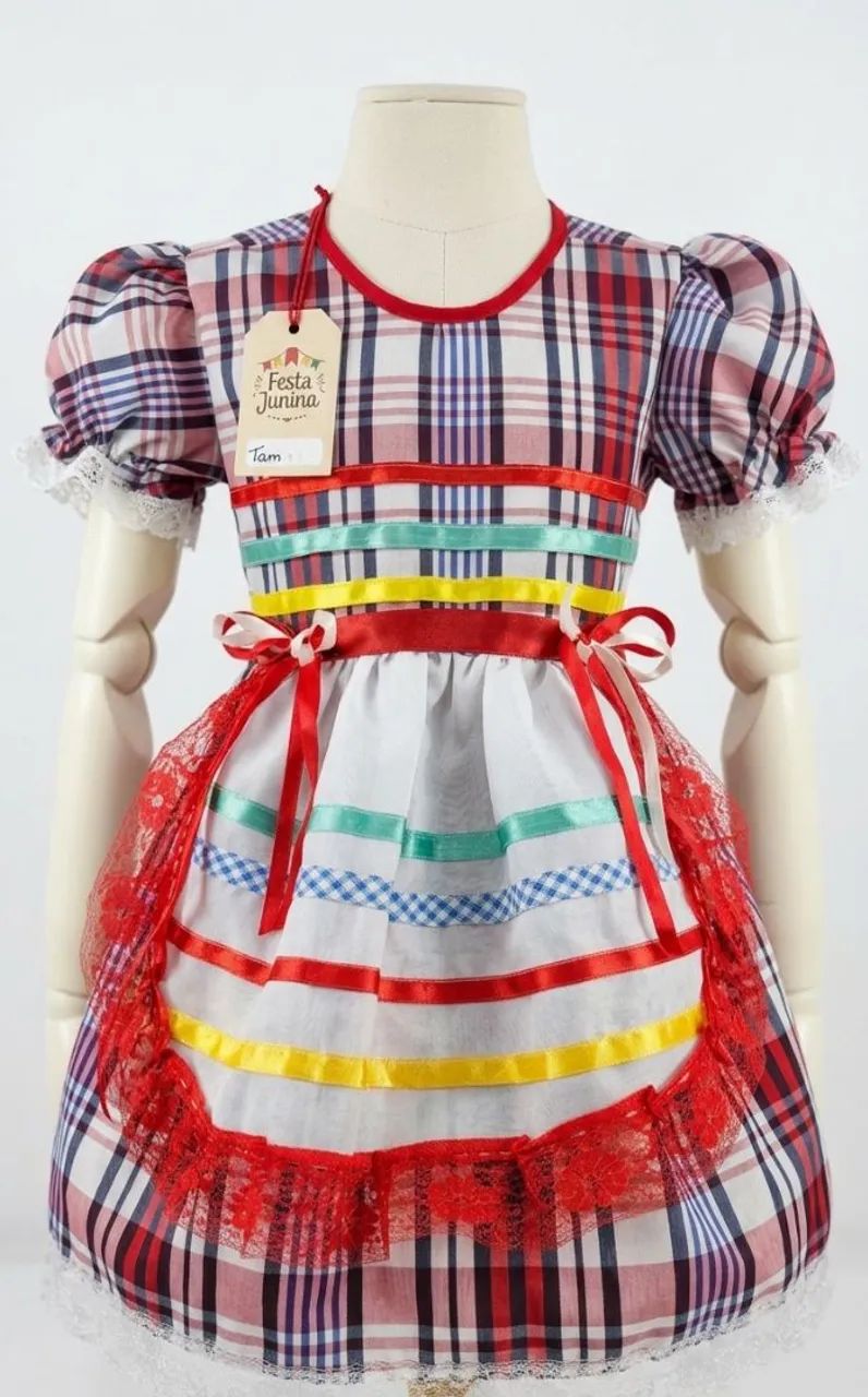 Vestido junino  xadrez