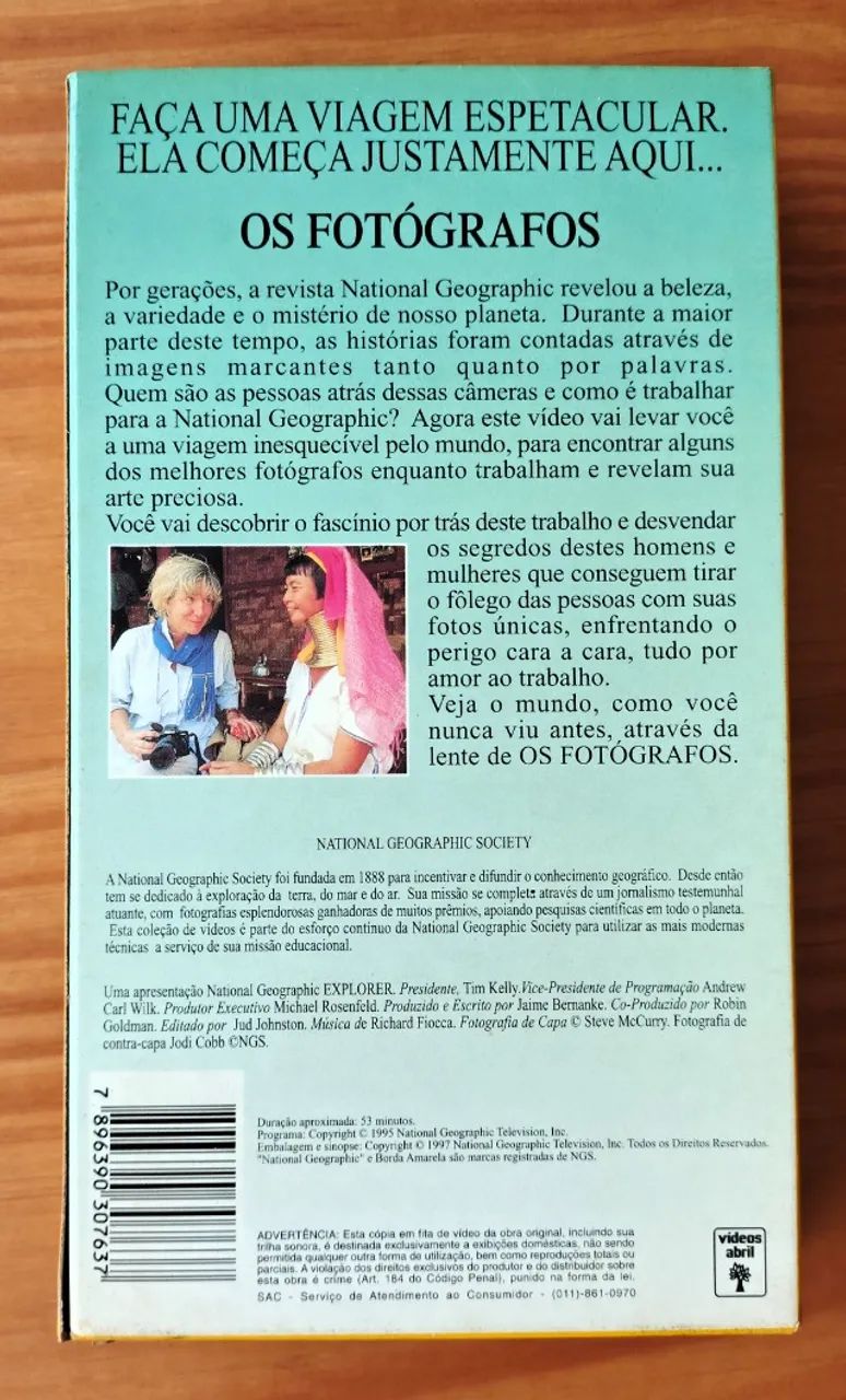 Fita VHS - Os Fotógrafos - National Geographic- Original- Sem Uso - Foto 3