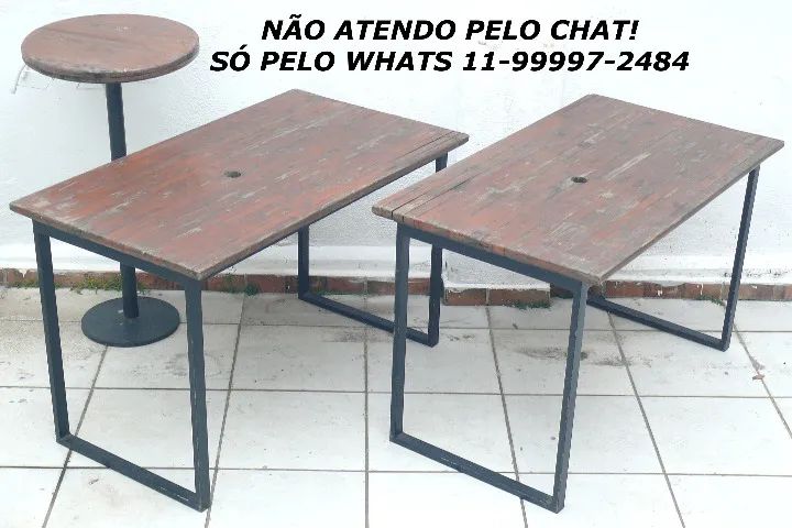 Mesa de madeira e ferro LEIA o anúncio