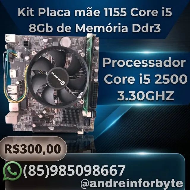 Kit placa mae 1155 Com i5 e 8Gb de Ram