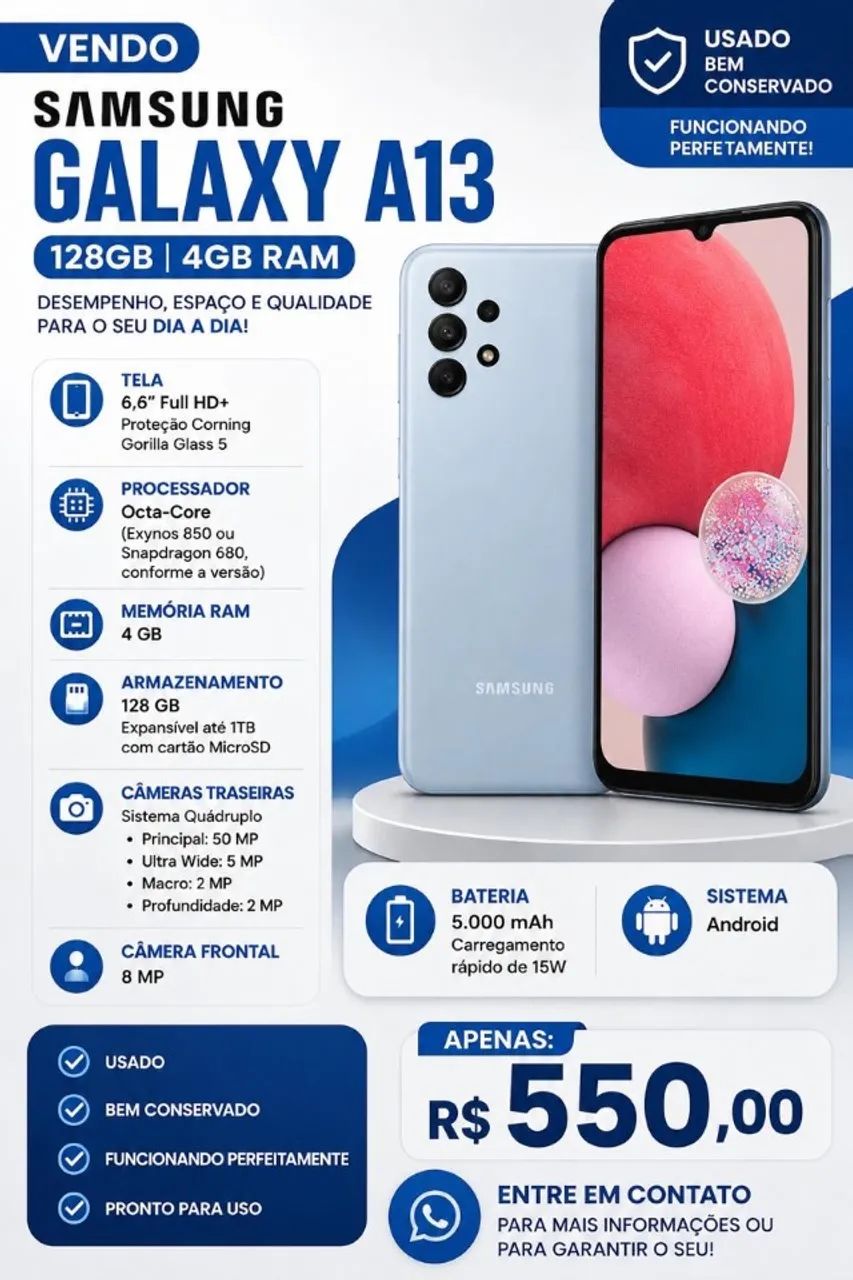 Galaxy A13 125gbs 4gb RAm