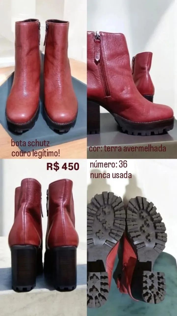 Bota schutz  num 36, cor terra avermelhada. Nunca usada! - Foto 3