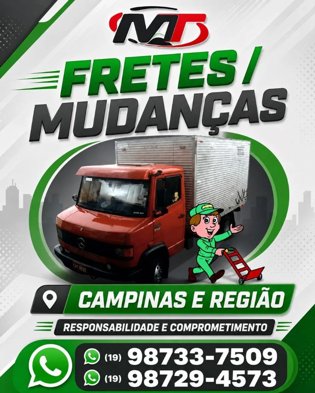 Mudanças e carretos campinas e região aceito cartão de crédito 