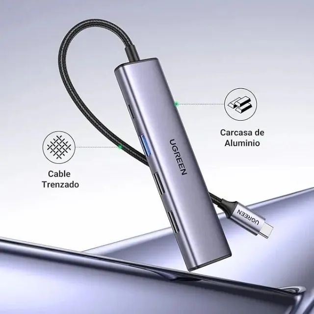 Hub 5 Em 1 Ugreen Usb, Hdmi 4k, Tipo-c 100w - Foto 4