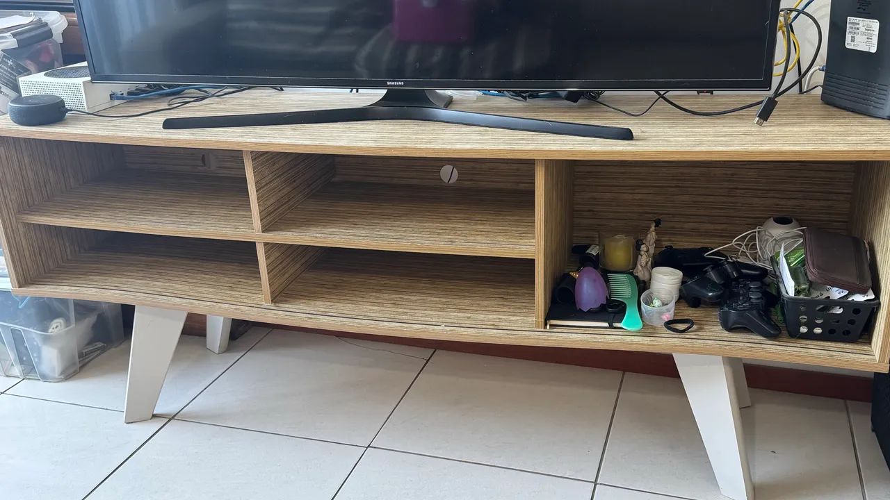 Rack para TV Estilo Retro Pes Palito Madeira MDF 1.60m - Foto 3