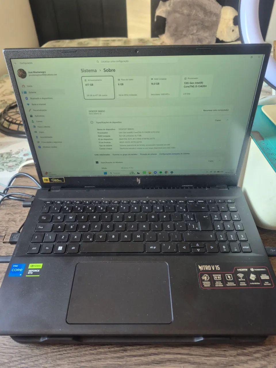 NOTEBOOK GAMER NITRO V15