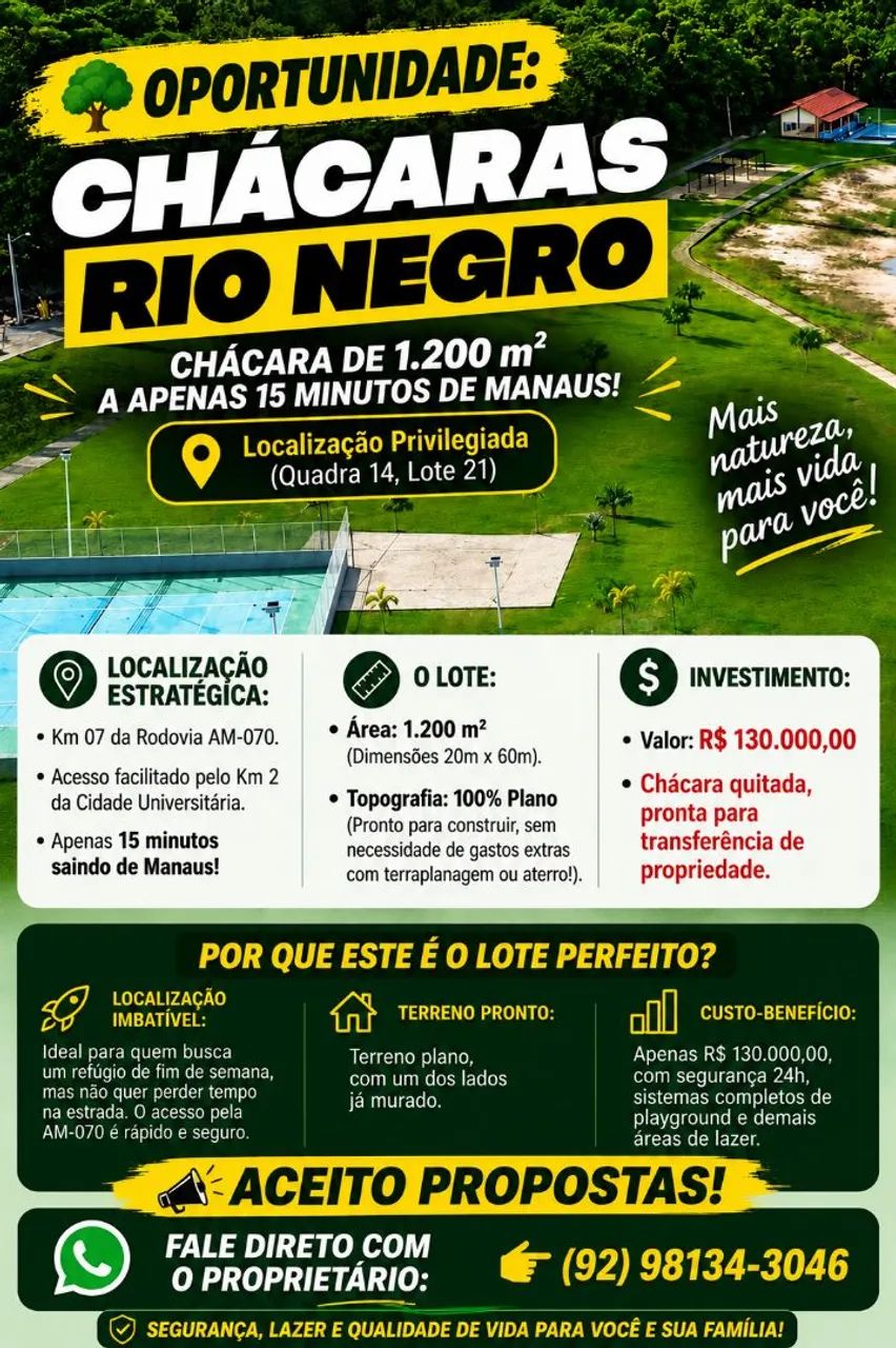 Excelente Chácara pertinho de Manaus