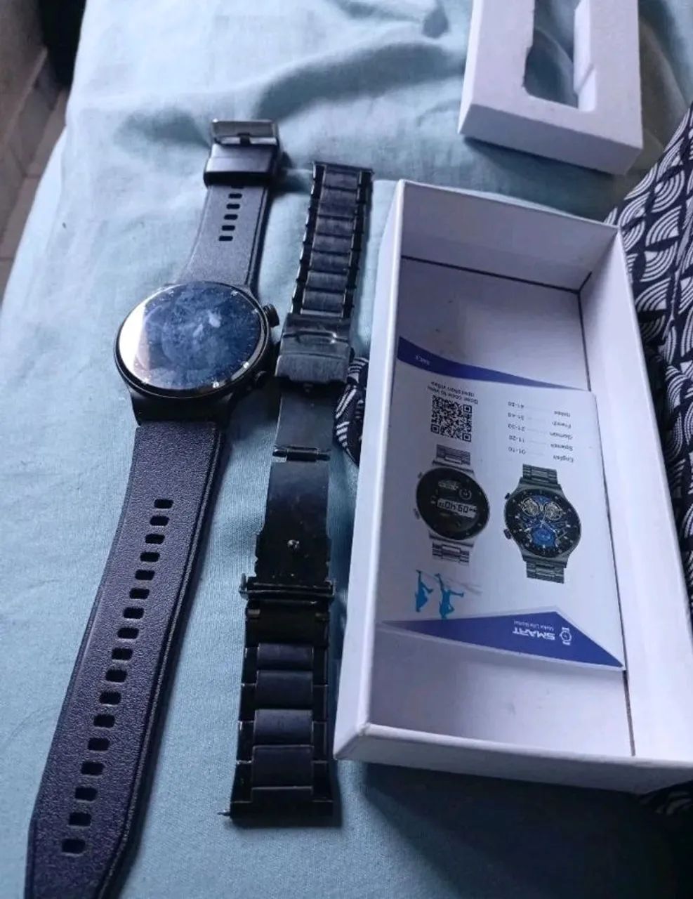 Smartwatch redondo lige com duas pulseiras  - Foto 4