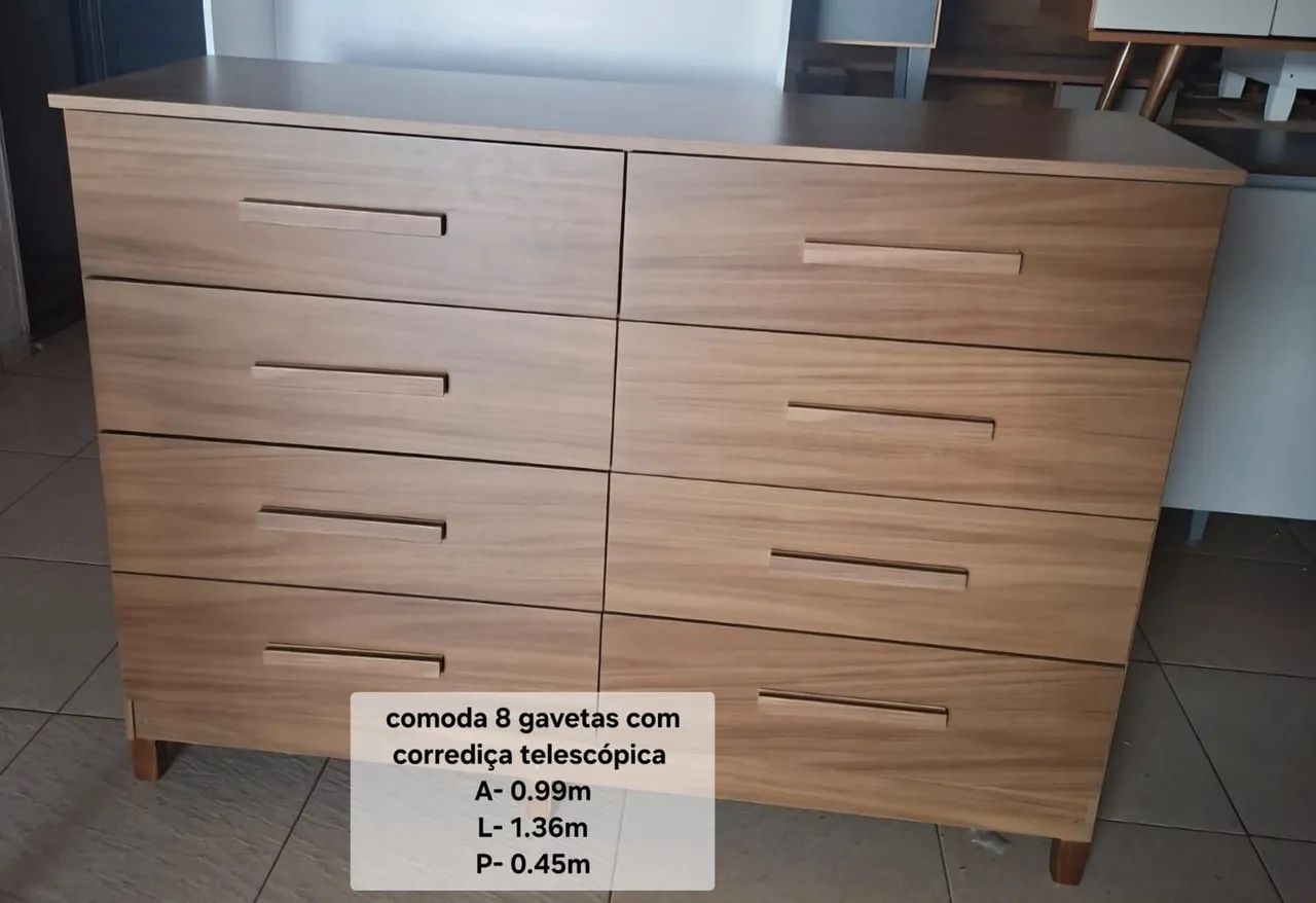 Cômoda gigante 8 gavetas com muito espaço  - Foto 3