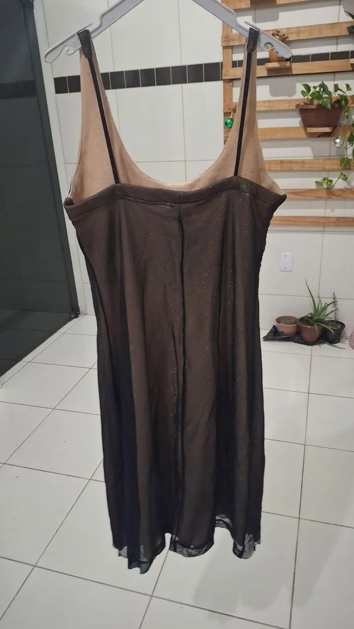 Vestido curto marrom - Foto 3