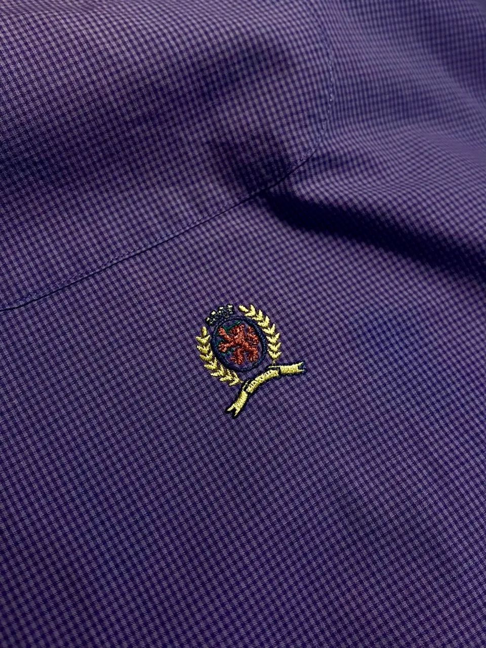 Camisa Tommy Hilfiger Vintage 100% Algodão Lilás - Tam. M - Foto 4