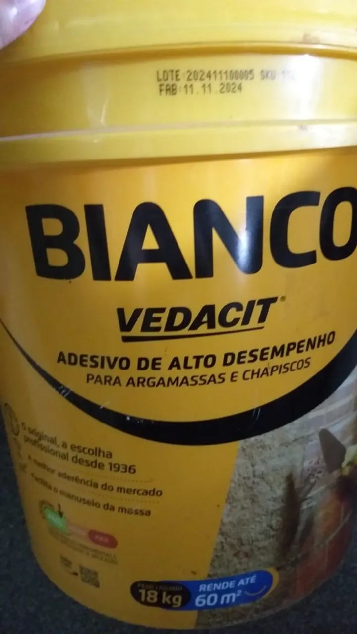 Adesivo de alto desempenho - Bianco Vedacit - 18kg - Foto 2