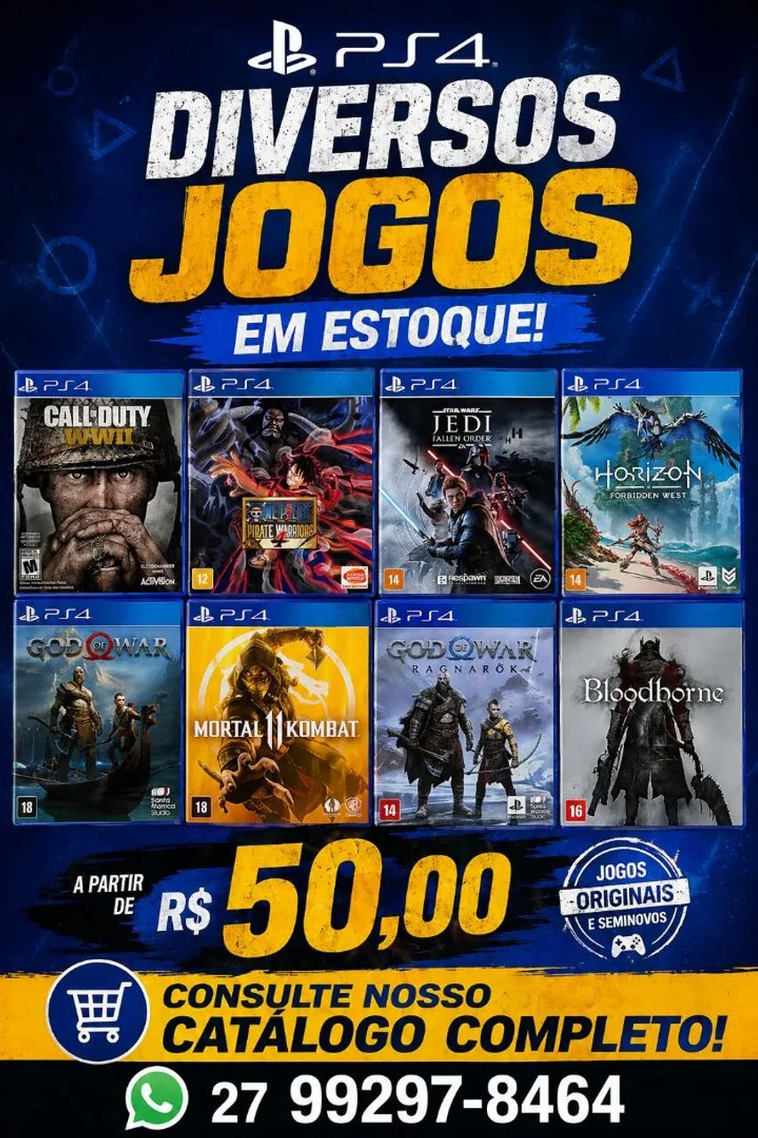 Jogos PS4 originais impecáveis - Jogos de Vídeo Game - Jardim