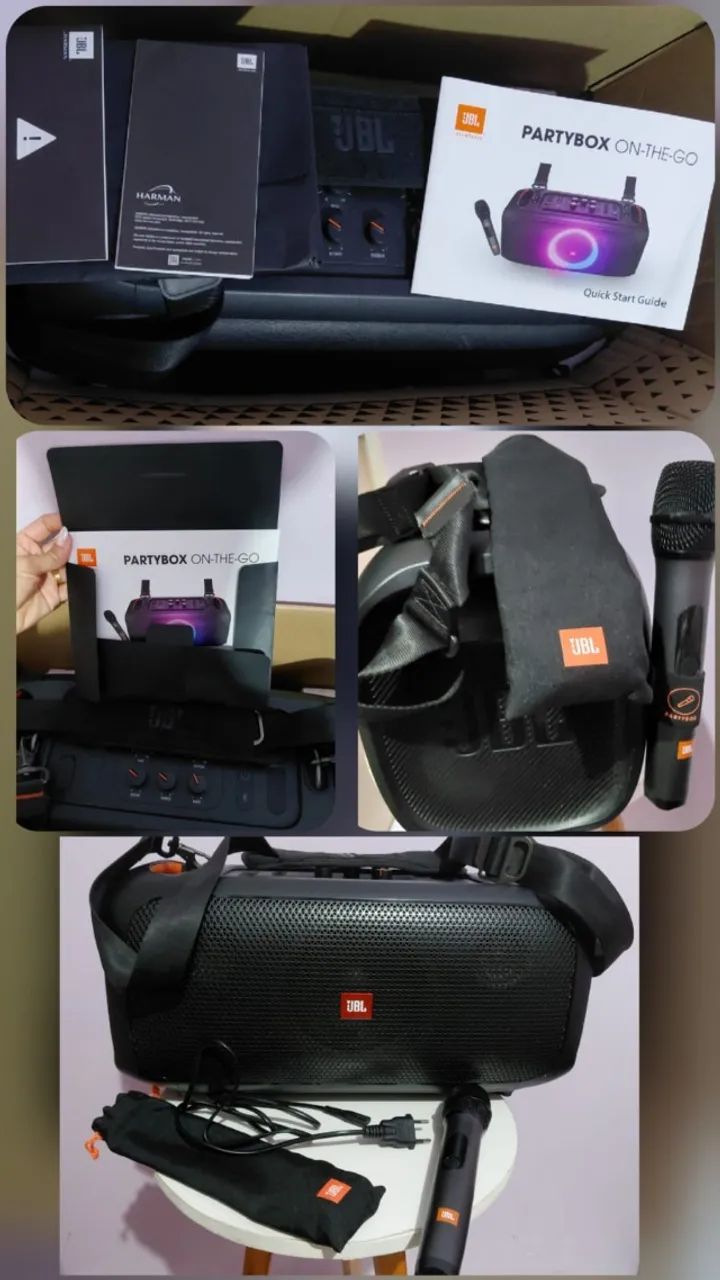 Caixa de Som JBL PartyBox On The Go (com microfone)