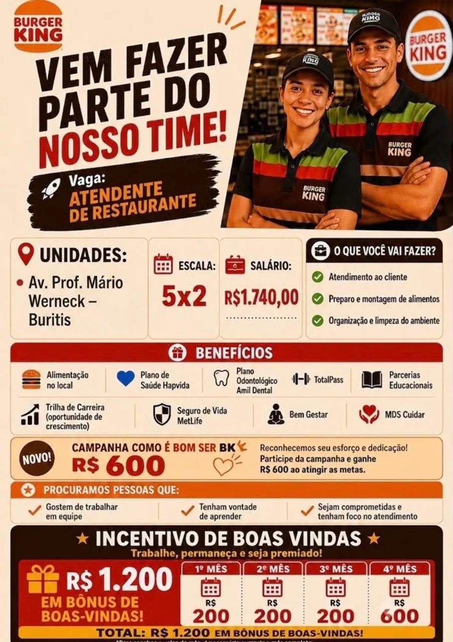 Vagas de emprego urgente 