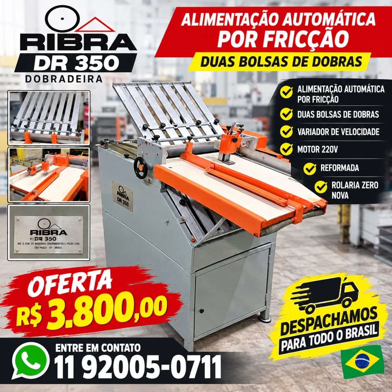 Dobradeira dr 350 automática reformada 