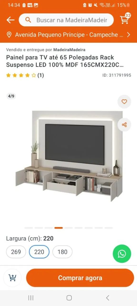 Painel para TV até 65 polegadas  - Foto 3