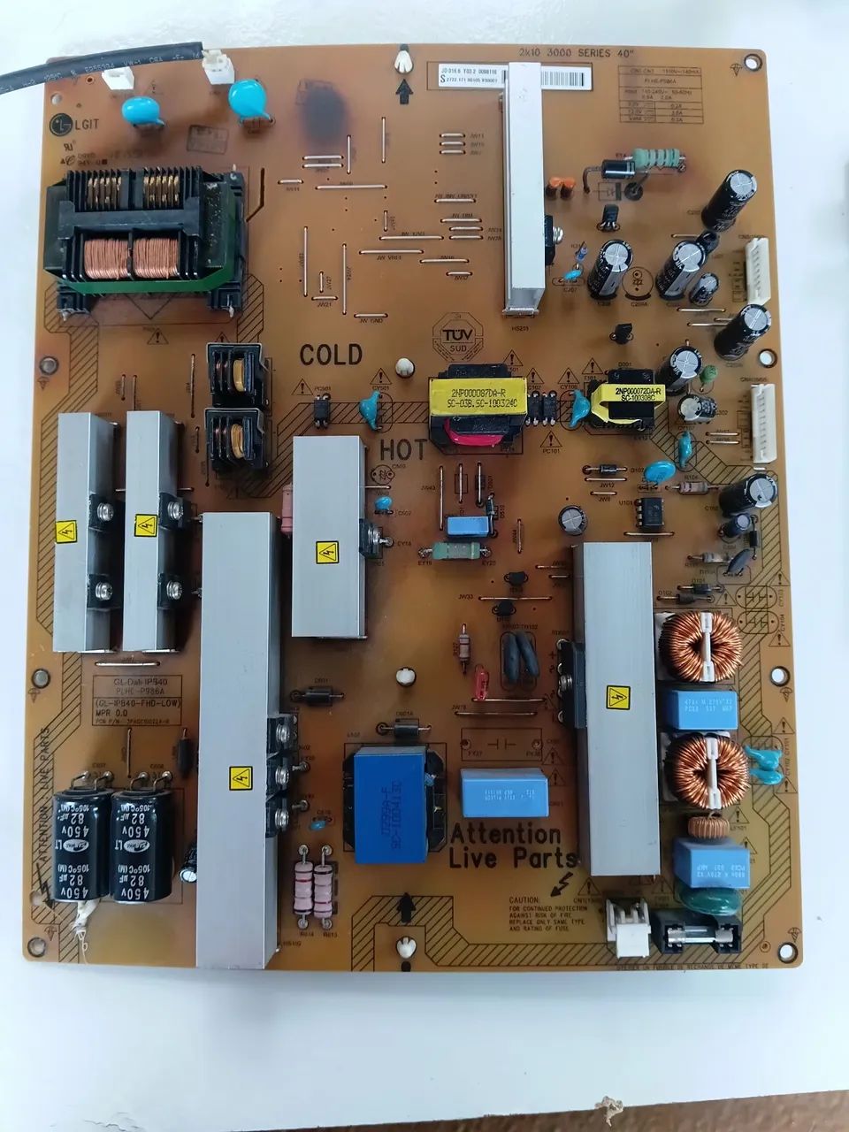 placa-fonte de TV da Philips, modelo PLHE-P986A ou GL-IPB40-FHD-LOW.  - Foto 2