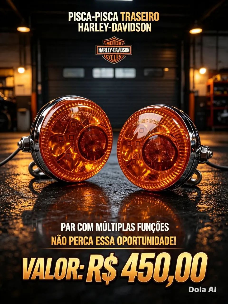 Par de pisca da moto harley-davidson original dupla função traseiro