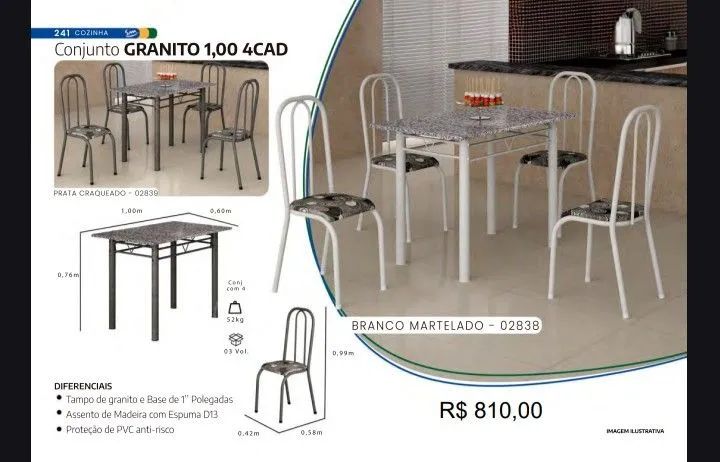 Mesa com cadeiras na promoção ?