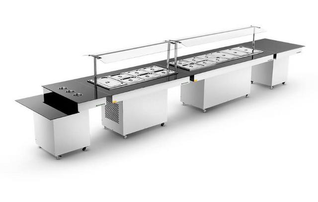 Buffet de 12 cubas quente com luz de led 47- * jean