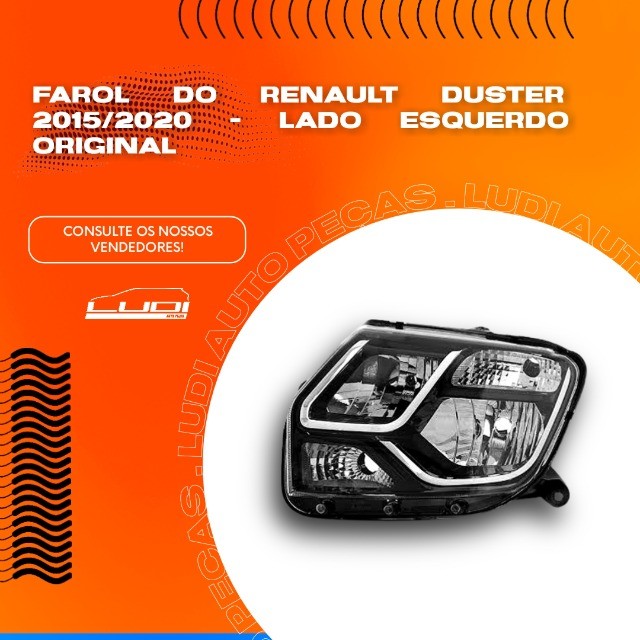 Farol Do Renault Duster 2015/2020 - Lado Esquerdo Original.
