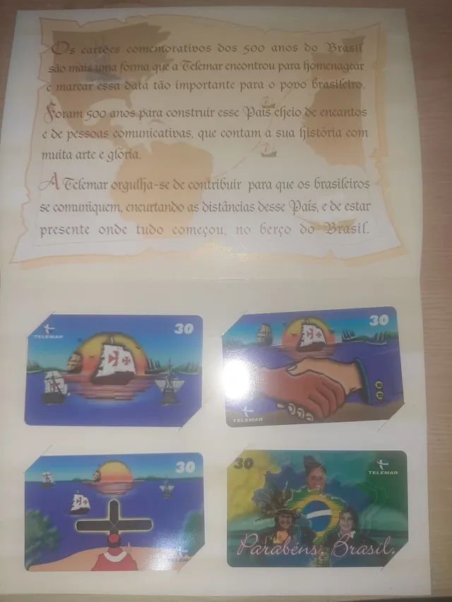 Série Brasil 500 anos Telemar  com Encarte - Raro - Foto 2