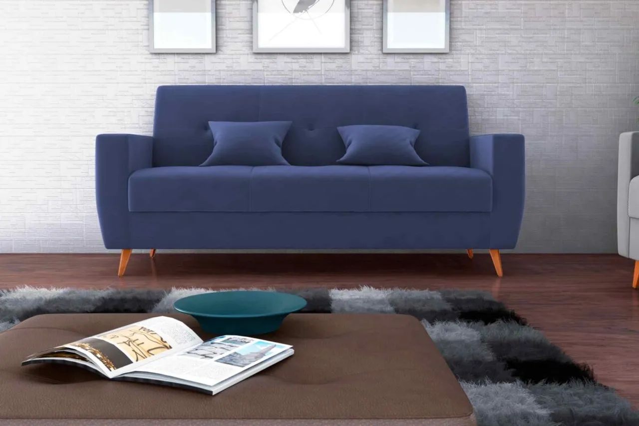 Sofá Cama Casal com Baú e Molas Espirais r653