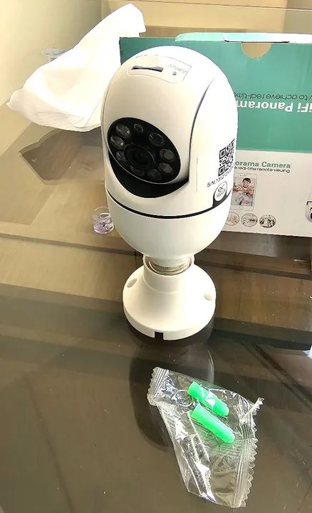 Câmera Wi-fi Tipo Lâmpada Sensor de Movimento Led Infravermelho Filma e Tira Fotos Movimen - Foto 5