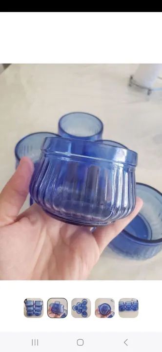 Potes de vidro para sobremesa Nadir, azul oceano 