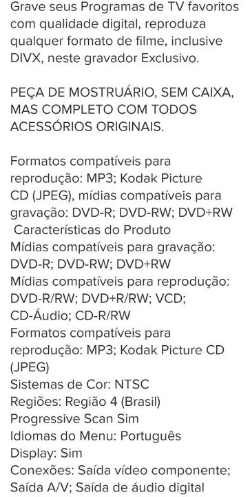 gravador de dvd lg modelo dr 175b - Foto 6