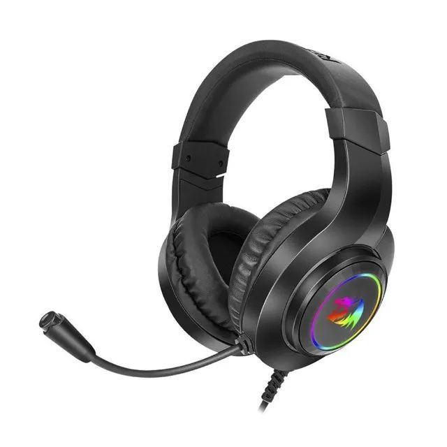 Headset Gamer Redragon Hylas Black Led RGB P2 C/ Adaptador P3 - WZetta