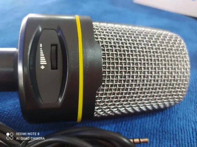 Microfone condensador redução de ruído com suporte para mesa + cabo de 1.8m - Foto 2