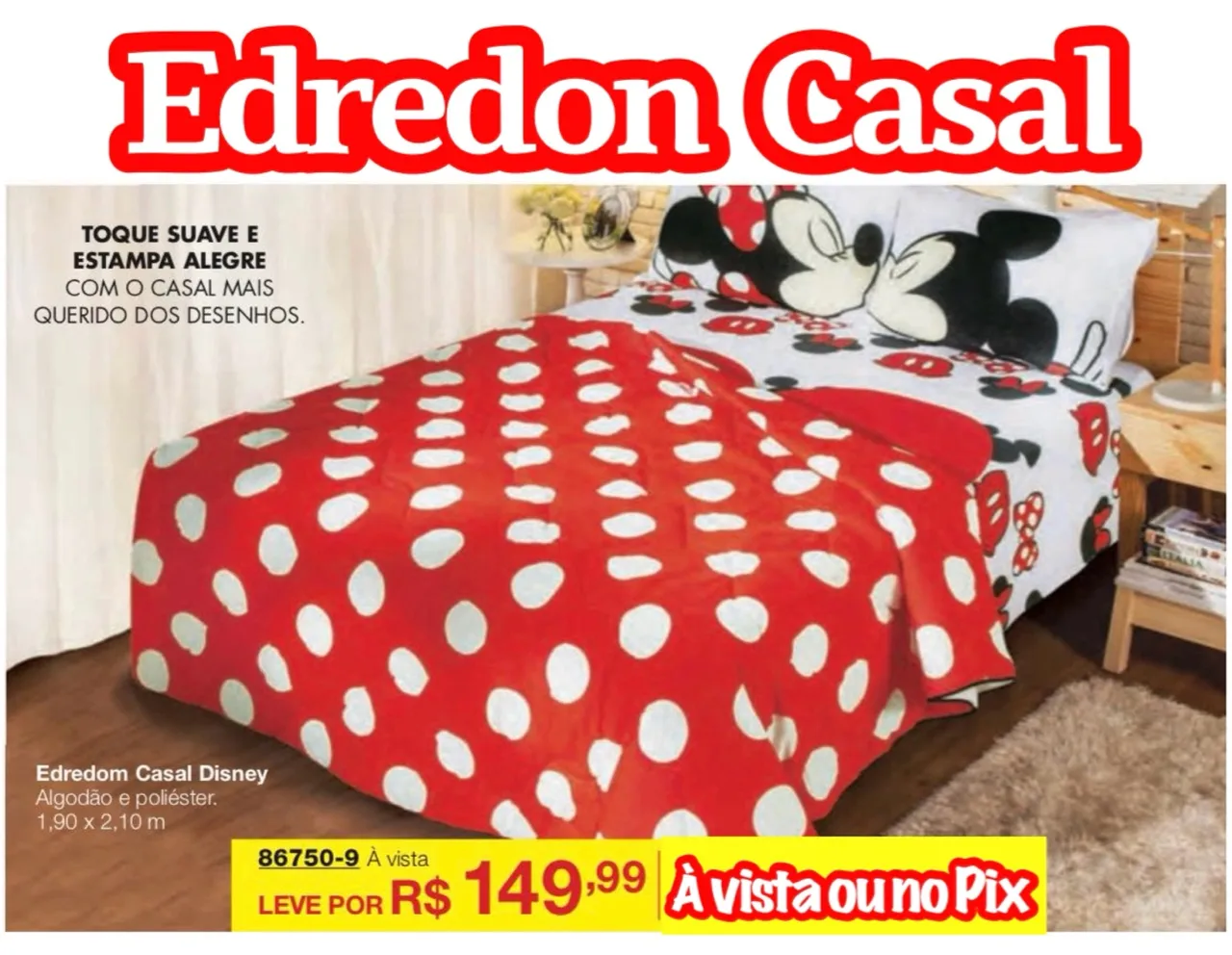 EDREDON CASAL DIZNEY R$:149,99